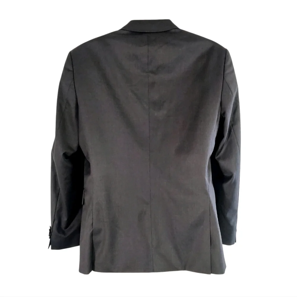 Hugo Boss Mens Blazer Size 40 Regular Charcoal Virgin Wool H Huge 214 Slim Fit